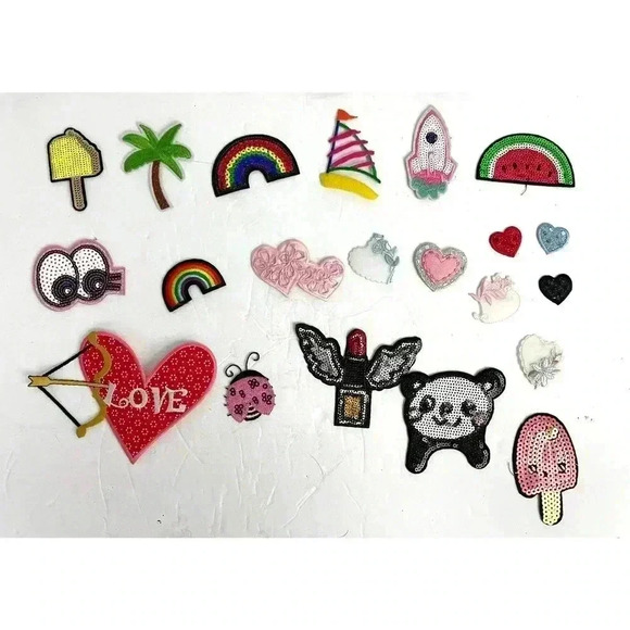 20 PC Assorted Sewing Applique Patches Iron on Sew On NEW Mixed - Picture 1 of 8